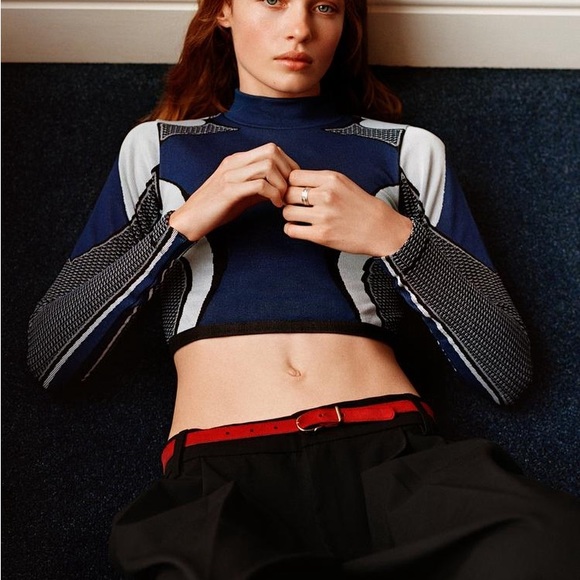 ZARA LIMITLESS CONTOUR MOTO CROP TOP XS-S - Picture 4 of 8